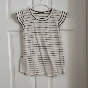 Pink Clover Cream Top with Stripes
